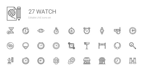 watch icons set