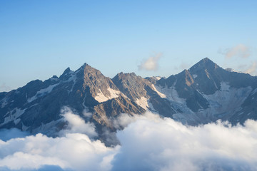 Low clouds in the mountains landscape