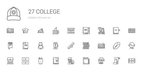 Fototapeta na wymiar college icons set