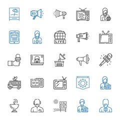 broadcasting icons set
