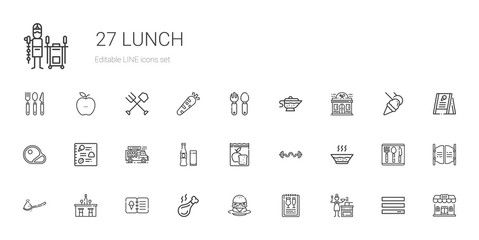 lunch icons set