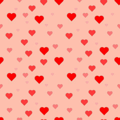 Vector seamless pattern with hearts. Surface for wrapping paper, shirts, cloths, Digital paper