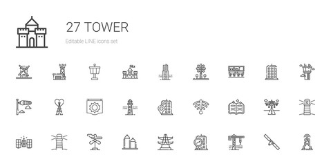 tower icons set