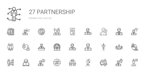 partnership icons set