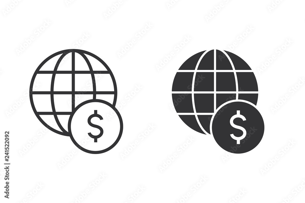Poster globe vector icon for graphic and web design.