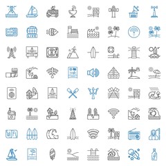 Obraz premium wave icons set