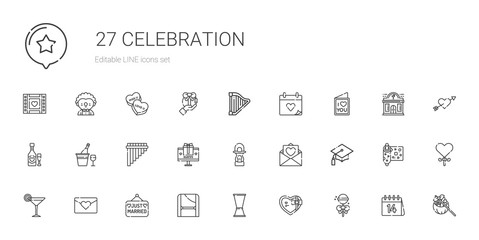 celebration icons set