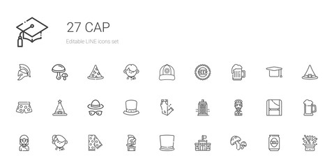 cap icons set