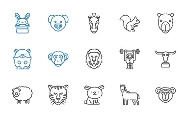 Fotobehang mammal icons set © NinjaStudio