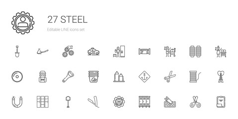 steel icons set