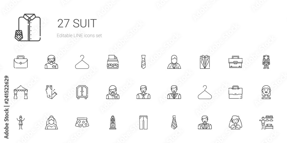 Wall mural suit icons set