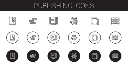 publishing icons set