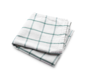 Clean kitchen towel on white background