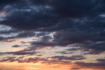blue and orange cloud on sunset