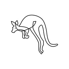 kangaroo logo vector icon illustration line outline monoline