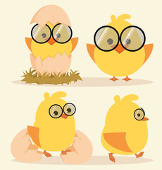 Cartoon Cute Chick Set