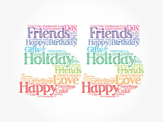 Happy 55th birthday word cloud collage concept
