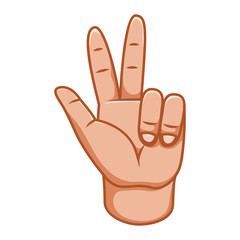 Fototapeta premium Hand gestures, great design for any purposes. Peace sign. Gesture line icon. Hand gestures illustration. Human vector gestures. White background.
