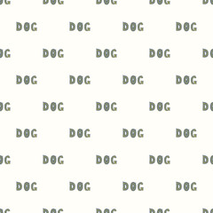 Vector seamless pattern with dog text. Vector background