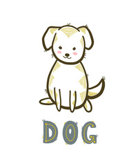 Cute little puppy dog. Vector isolated illustration