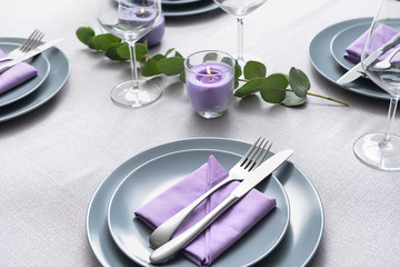 Beautifully served festive table