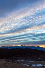 霧ヶ峰高原から朝焼けの八ヶ岳