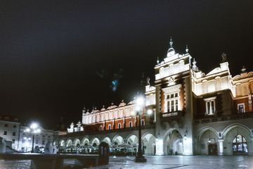 Fototapeta premium KRAKOW, POLAND - August 27, 2017: The Cloth Hall Krakow,listed as a UNESCO World Heritage Site since 1978, Poland