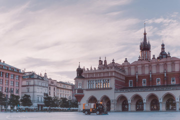 Fototapeta premium KRAKOW, POLAND - August 27, 2017: The Cloth Hall Krakow,listed as a UNESCO World Heritage Site since 1978, Poland