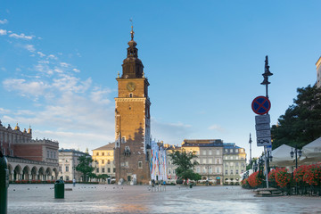 Fototapeta premium KRAKOW, POLAND - August 27, 2017: The Cloth Hall Krakow,listed as a UNESCO World Heritage Site since 1978, Poland