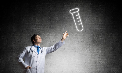 Doctor and vial symbol