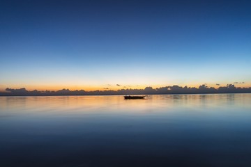 sunset over the lake
