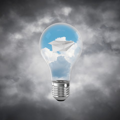 Eco innovations concept by means of lightbulb.