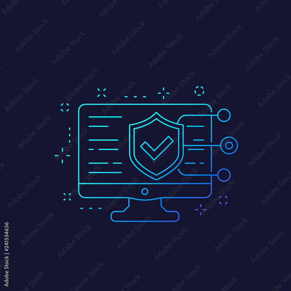 Poster website security testing, linear icon