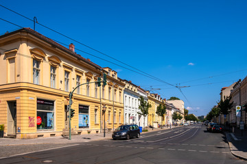 Obraz premium Potsdam, Germany - Panoramic view of the Charlottenstrasse street in the historic quarter of Potsdam.