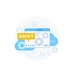 Swift programming vector illustration