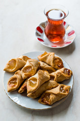 Homemade Turkish Delight Cookies with Traditional Tea / Biscuits.