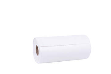 tissue roll on white background with clipping path