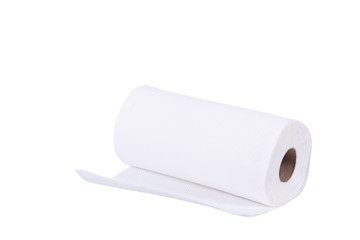 tissue roll on white background with clipping path