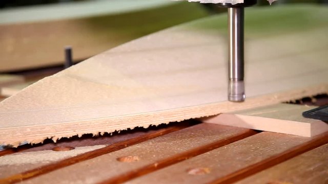 milling machine on a tree, work of a  cutter on a tree