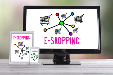 E-shopping concept on different devices