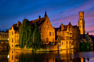 Obraz premium Famous view of Bruges, Belgium