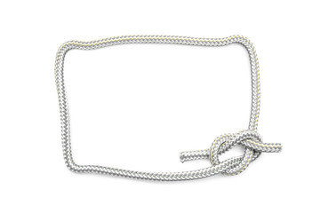 Frame made of rope on white background
