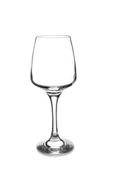 Empty wineglass on white background