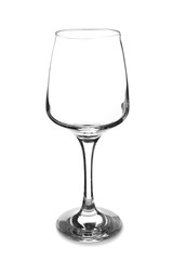 Empty wineglass on white background