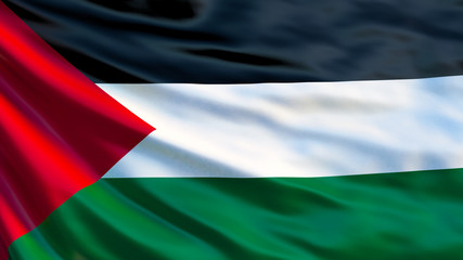Fototapeta premium Palestine flag. Waving flag of Palestine 3d illustration