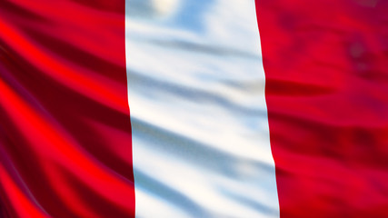 Peru flag. Waving flag of Peru 3d illustration