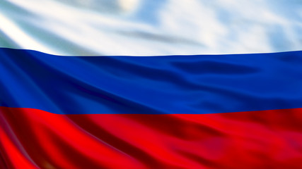 Russia flag. Waving flag of Russia 3d illustration