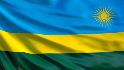 Rwanda flag. Waving flag of Rwanda 3d illustration