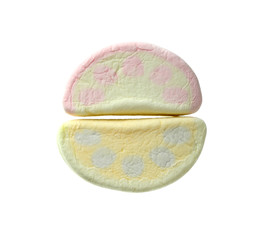 Tasty marshmallows on white background