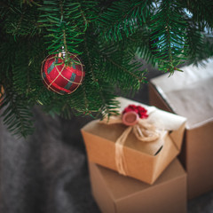 Christmas gifts under the Christmas tree